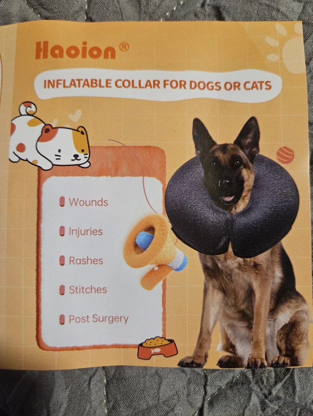 Inflatable Pet Recovery Collar - Light Pink, NEW, Size Small